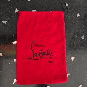 Christian Louboutin 9 1/2” x 14” Red Drawstring Dustbag